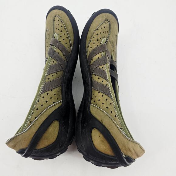 Privo Clarks Slip On Olive Green Driving Shoe Suede Leather Comfort Womens 8.5 M - Picture 6 of 10